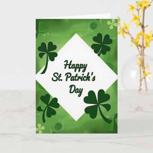St Patricks Day Green Scene Card カード (黄色い花)
