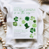 St. Patricks Day Green Shamrock Baby Shower 招待状