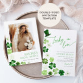 St. Patricks Day Green Shamrock Bridal Shower 招待状