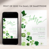 St. Patricks Day Green Shamrock Bridal Shower 招待状