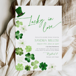 St. Patricks Day Green Shamrock Bridal Shower 招待状