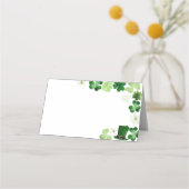 St. Patrick's Day green shamrock buffet label  プレイスカード (裏面)