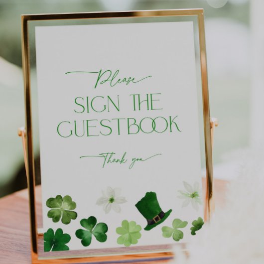 St. Patricks Day green shamrock Guestbook 台座サイン