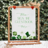 St. Patricks Day green shamrock Guestbook 台座サイン