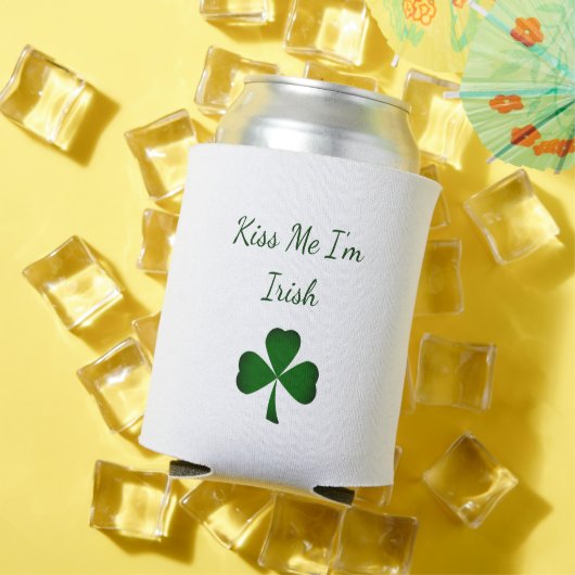 St. Patrick's Day Green Shamrock Kiss Me I'm Irish 缶クーラー (インサイチュ 夏)