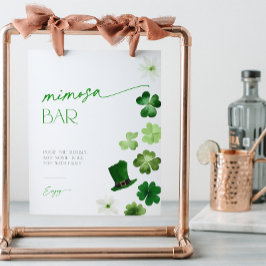 St. Patrick's Day Green Shamrock Mimosa Bar Menu 台座サイン