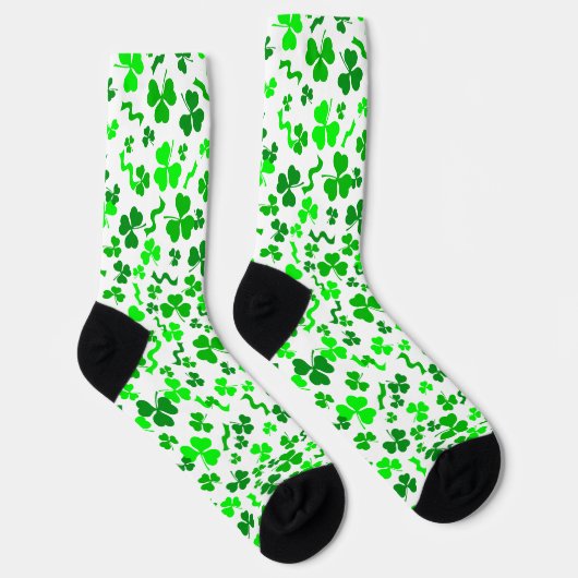 St Patrick's Day Green Shamrocks Confetti ソックス (右)