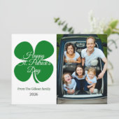 St. patrick's day Green Shamrocks family photo シーズンカード (スタンド正面)