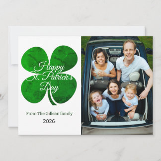 St. patrick's day Green Shamrocks family photo シーズンカード