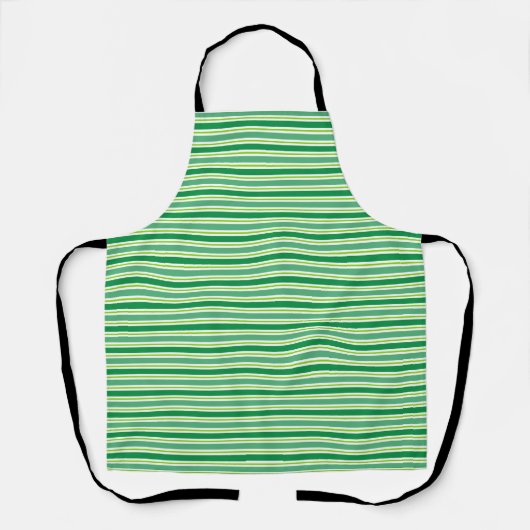 St. Patrick's Day Green Stripes Pattern-54608 エプロン (正面)