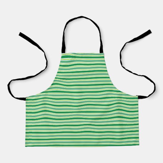 St. Patrick's Day Green Stripes Pattern-54608 エプロン (正面)