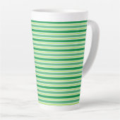 St. Patrick's Day Green Stripes Pattern-54608 カフェラテマグ (右アングル)