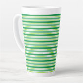 St. Patrick's Day Green Stripes Pattern-54608 カフェラテマグ (左アングル)