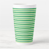 St. Patrick's Day Green Stripes Pattern-54608 カフェラテマグ (正面)