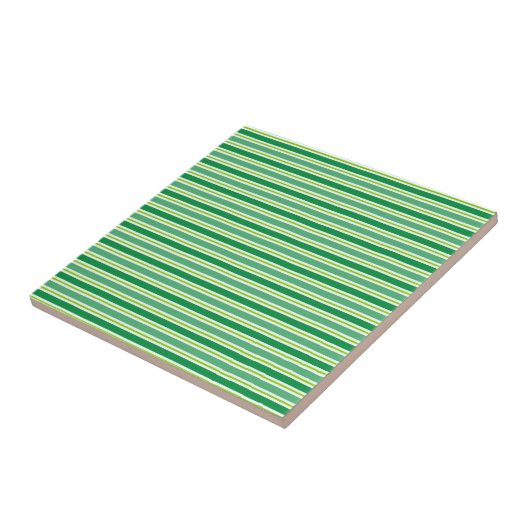 St. Patrick's Day Green Stripes Pattern-54608 タイル (側面)