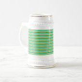 St. Patrick's Day Green Stripes Pattern-54608 ビールジョッキ (正面左)