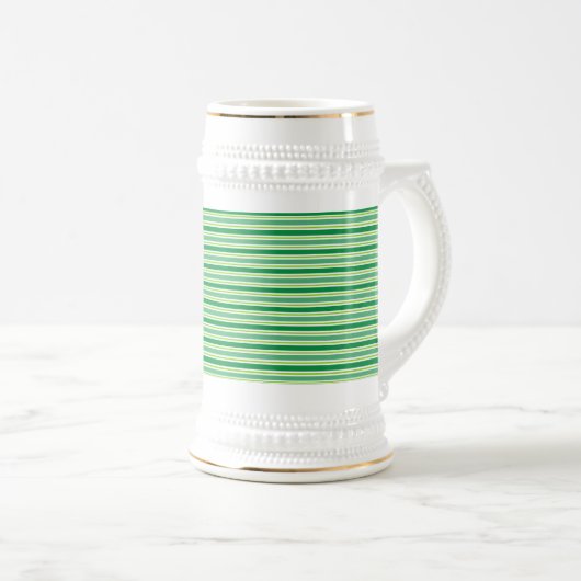 St. Patrick's Day Green Stripes Pattern-54608 ビールジョッキ (正面右)