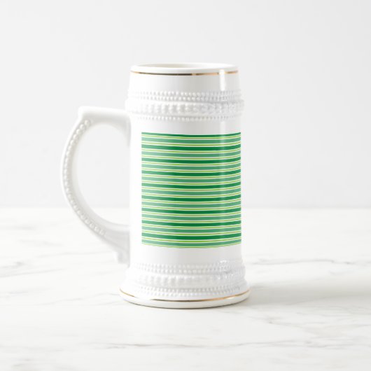 St. Patrick's Day Green Stripes Pattern-54608 ビールジョッキ (左)