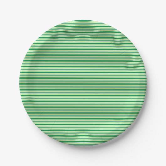 St. Patrick's Day Green Stripes Pattern-54608 ペーパープレート (正面)