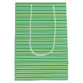 St. Patrick's Day Green Stripes Pattern-54608 ミディアムペーパーバッグ (裏面)