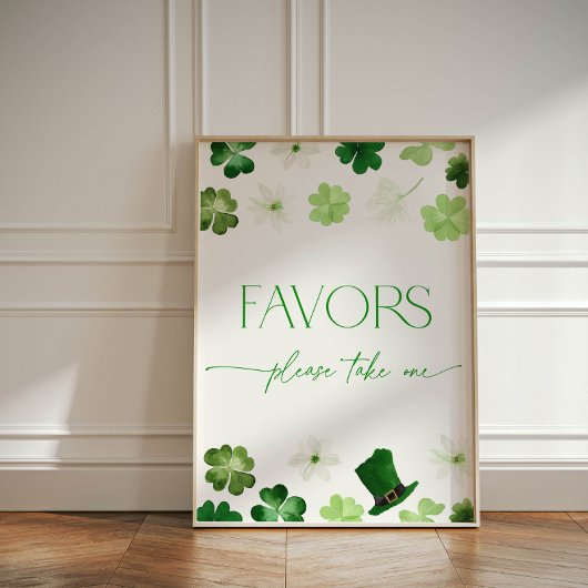 St. Patricks Day Green Take a Favor Pedestal Sign 台座サイン