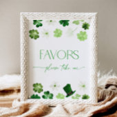 St. Patricks Day Green Take a Favor Pedestal Sign 台座サイン