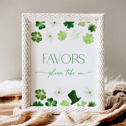 St. Patricks Day Green Take a Favor Pedestal Sign 台座サイン