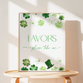 St. Patricks Day Green Take a Favor Pedestal Sign 台座サイン