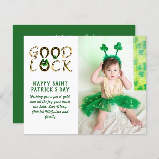 St Patrick's Day Greeting PHOTO Cards予算 (正面/裏面)