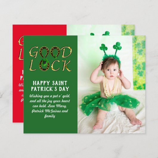 St Patrick's Day Greeting PHOTO Cards予算 (正面/裏面)