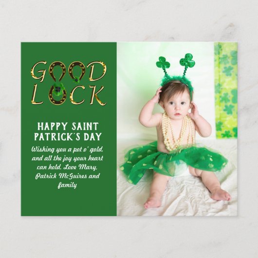 St Patrick's Day Greeting PHOTO Cards予算 (正面)