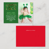 St Patrick's Day Greeting PHOTO Cards予算 アドバイスカード (正面/裏面)