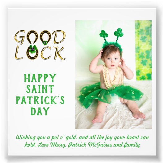 St Patrick's Day Greeting PHOTO Cards予算 フォトプリント (正面)