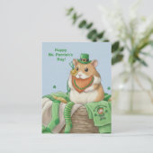 St. Patrick's Day Hamster Postcard ポストカード (スタンド正面)