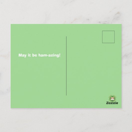 St. Patrick's Day Hamster Postcard ポストカード (裏面)