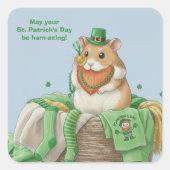 St. Patrick's Day Hamster Stickers スクエアシール (正面)