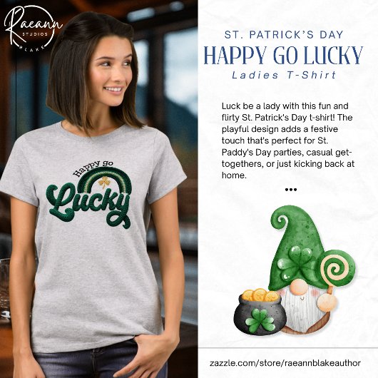 St. Patrick's Day Happy Go Lucky Women's T-Shirt Tシャツ