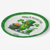 St Patricks Day Happy Pickle ペーパープレート (アングル)