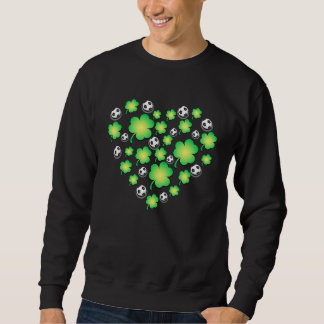 St Patricks day Heart made of c and soccer balls スウェットシャツ