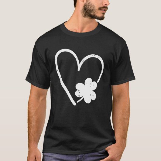 St Patricks Day Heart Shamrock For Women Girls Kid Tシャツ (正面)