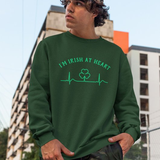 St Patricks Day Heartbeat セーター | カスタムテキスト