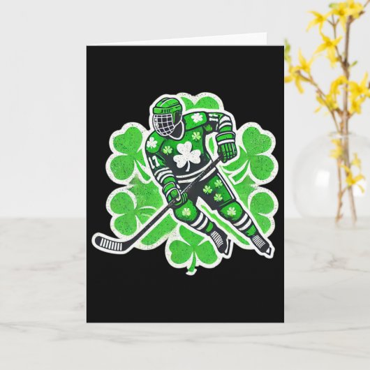 St Patrick's Day Hockey Irish Boys Saint Paddy's S カード (黄色い花)