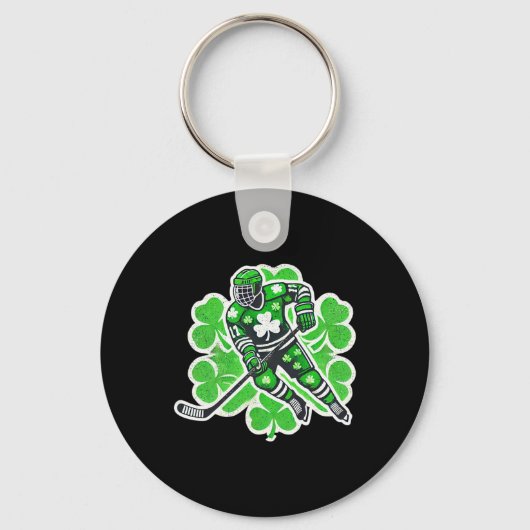 St Patrick's Day Hockey Irish Boys Saint Paddy's S キーホルダー (正面)