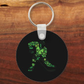 St Patricks Day Hockey Player - Shamrock Spirit Sp キーホルダー (正面)