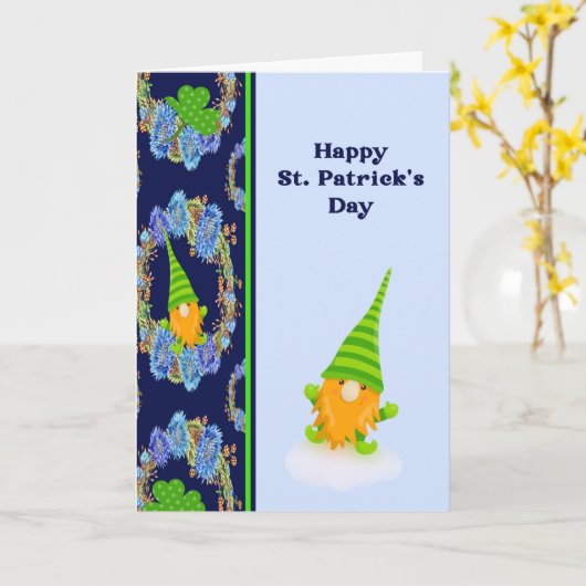 St. Patricks Day in Dark & Light blue with格言 カード (黄色い花)
