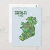 St Patrick's Day Irelandスタンプ地図 ポストカード (正面/裏面)