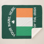 St Patrick's Day Ireland Flag Custom Name Shamrock シェルパブランケット (正面(横))
