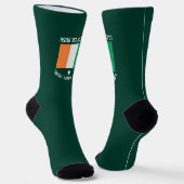 St Patrick's Day Ireland Flag Custom Name Shamrock ソックス (傾斜あり)