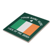 St Patrick's Day Ireland Flag Custom Name Shamrock タイル (側面)