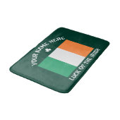 St Patrick's Day Ireland Flag Custom Name Shamrock バスマット (アングル)